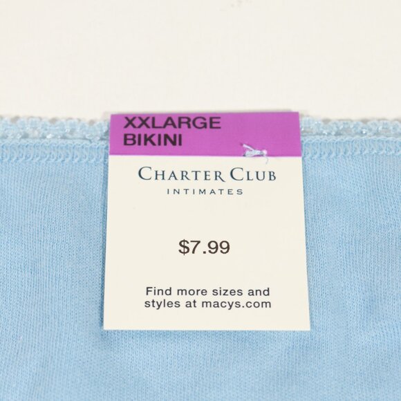 NWT Charter Club Bikini Panty Size XXL in Light Blue - Picture 4 of 7